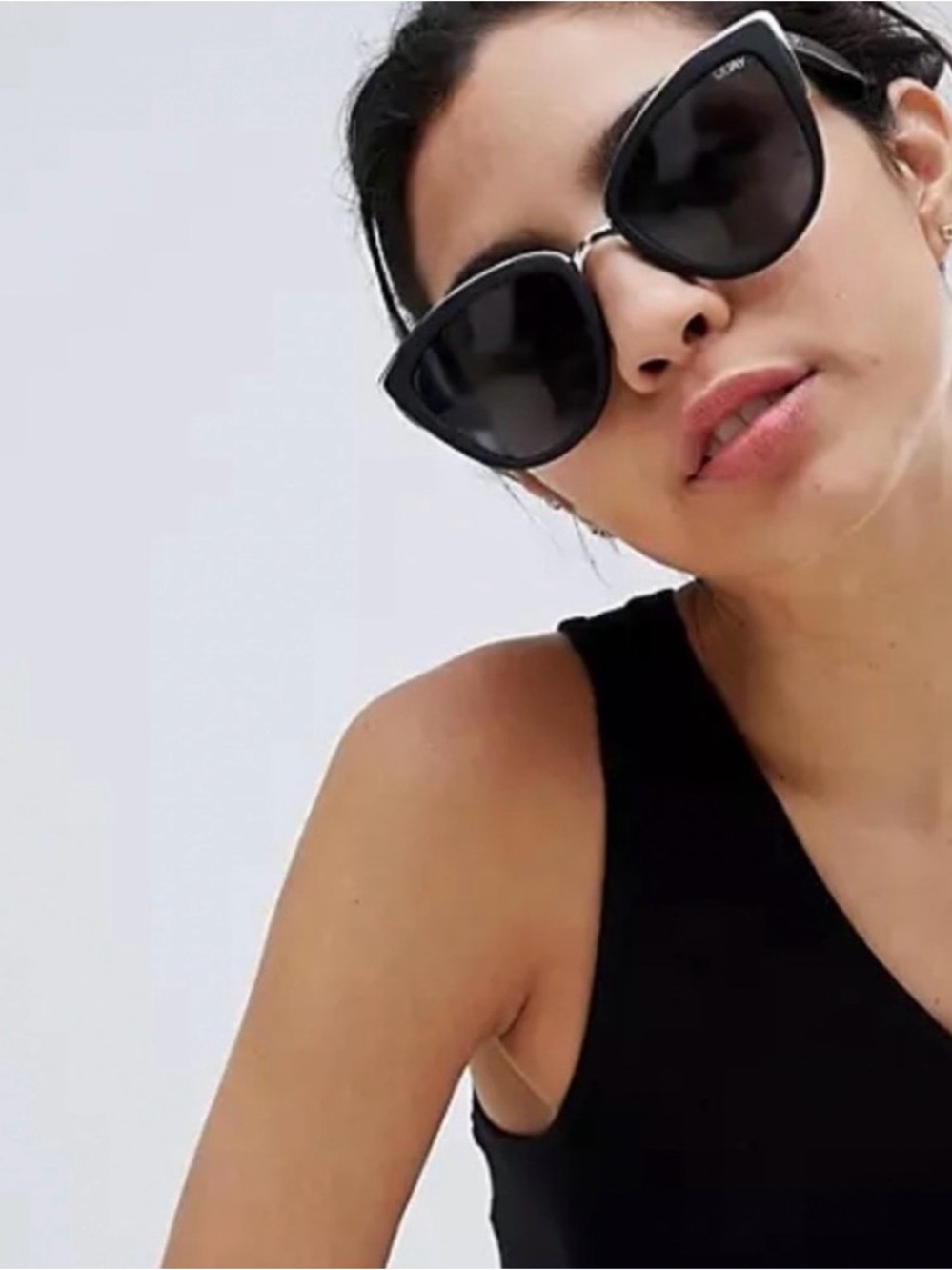 Quay Australia Black Cat-Eye Sunglasses